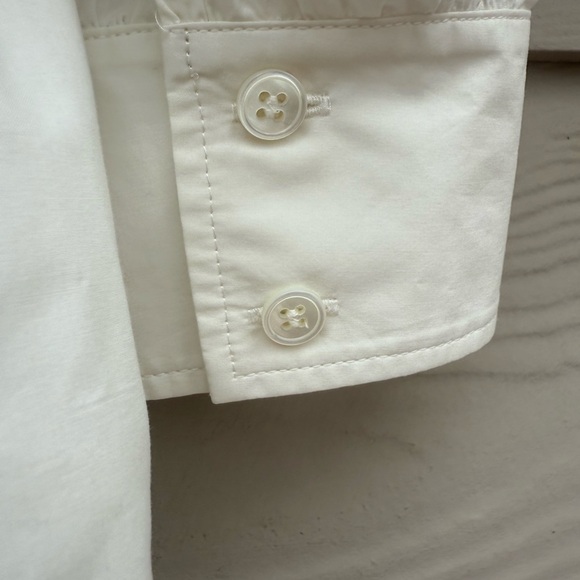 Frame Denim Women's White Puff Sleeve Blouse - Picture 7 of 11